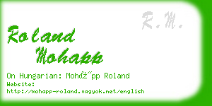 roland mohapp business card